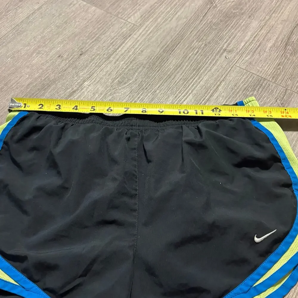 Nike Dri-Fit Athletic Shorts Black Yellow Blue Mesh Trim S | Running